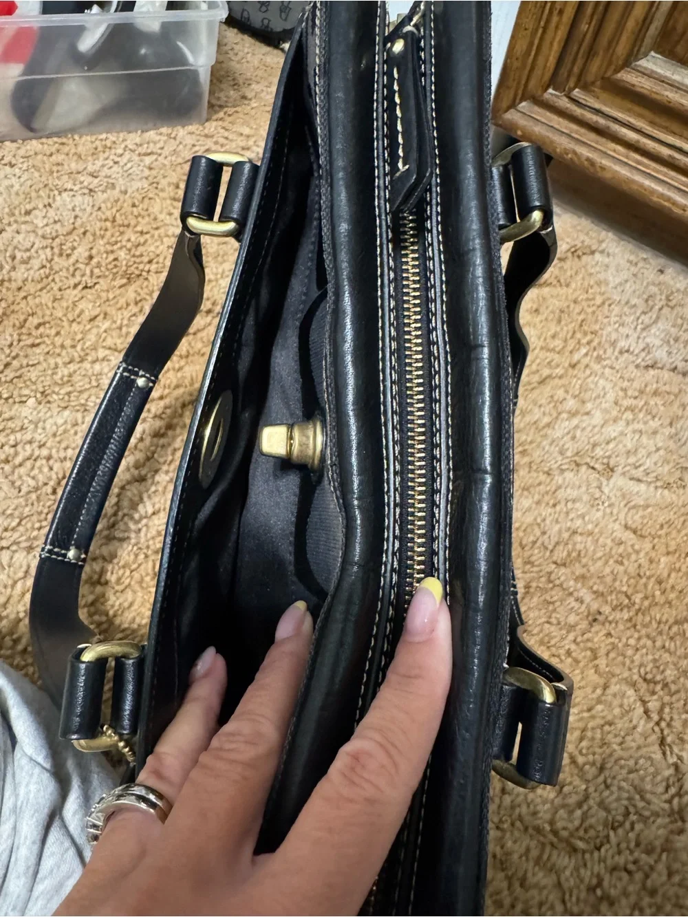 Coach Vintage Hampton Signature Turnlock Black Carryall